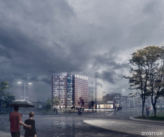 Avarrus arkkitehdit: Maarinaukio - Ulkonäkymä3