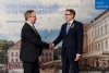 Ministerit Mika Lintilä ja Andres Sutt tapasivat Viron suurlähetystössä Helsingissä 8.4.22. 
